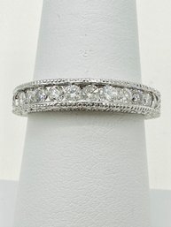 14KT White Gold Natural Diamond Ring Size 7 - J11719