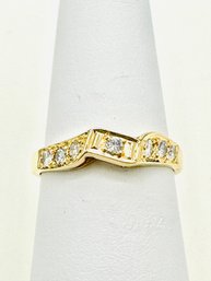 14KT Yellow Gold Natural Diamond Ring Size 5.75 - J11783