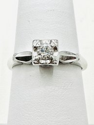 14KT White Gold Natural Diamond Engagement Ring Size 6.25 - J11785