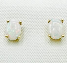 14KT Yellow Gold  Pair Of Natural Opal Earrings - J11813