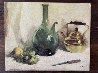 Green Pitcher Lithograph Museum Edition Textured Print Rudolph Colao 1967, 10 X 8