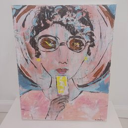 Barbara Shelly Lemon Popsicle Acrylic On Canvas Painting