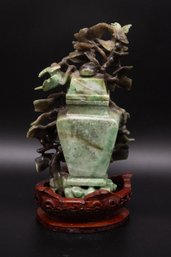Vintage Jade Plant In Vase Sculpture