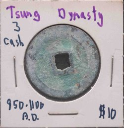 Chinese Tsung Dynasty 3 Cash Copper Coin #3