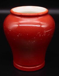 Vintage Fortnum & Mason Red Glaze Vase
