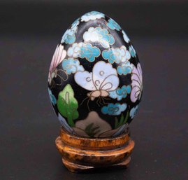 Vintage Cloisonne Enamel Butterfly Egg