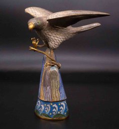 Old Chinese Cloisonne Eagle With Snake Trinket Box