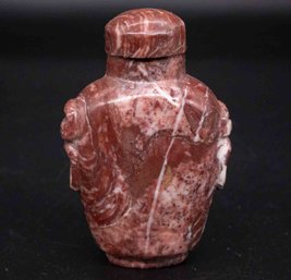 Old Chinese Carved Red Marble Snuff Bottle