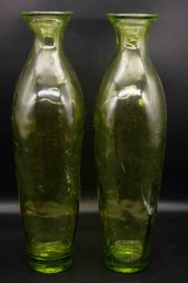 A Pair Of Vintage Colored Glass Vases