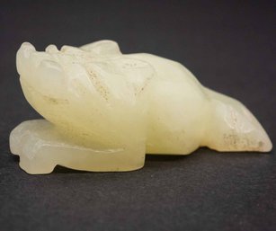 Old Chinese Green Jade Carved Beast Figure