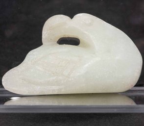 Old Chinese White Jade Carved Bird Pendant