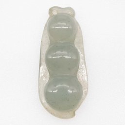 Chinee Carved Icy Jadeite Pea Pendant