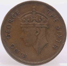 1949 Hong Kong Ten Cents King George The Sixth Coin