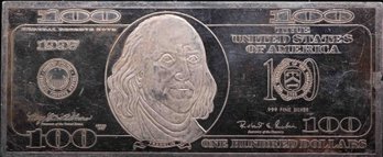 1997 4oz 100 Dollar Silver Bar