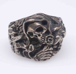 Sterling Silver Grim Reaper Ring