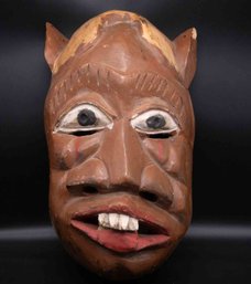 Old Very Large Hand Carved Wood Mask