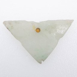 Carved Green Jade Triangle Pendant