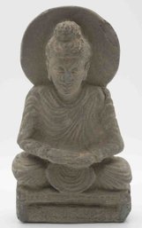 Antique Asian Carved Stone Seated Buddha