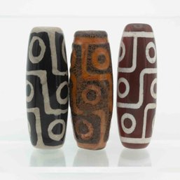 Set Of 3 Loose Dzi Bead