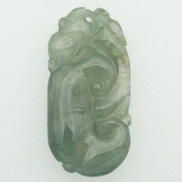 Chinese Carved Green Jadeite Ruyi Pendant