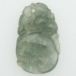 Chinese Carved Green Jadeite Ruyi Pendant