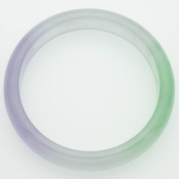 Green Purple And White Jade Bangle