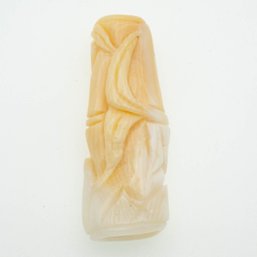 Chinese Hand Carved White Shell Bamboo Pendant