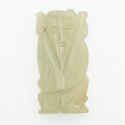 Chinese Carved Green Jadeite Pendant