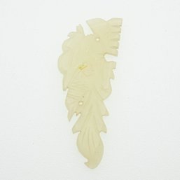 Old Carved Jadeite Leaf Pendant