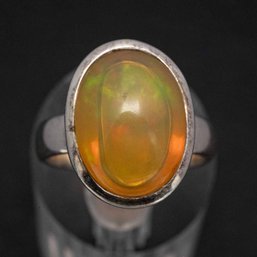 Sterling Silver Large Opal Ring