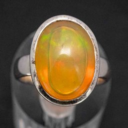 Sterling Silver Large Opal Ring