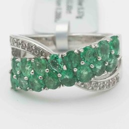 Sterling Silver Emerald Ring