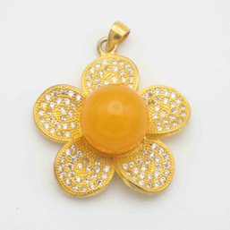 Sterling Silver Amber Pendant