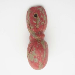 Antique Chinese Hongshan Culture Carved Red Turquoise Pendant