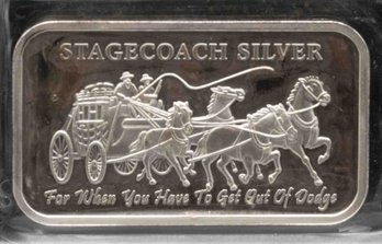 Vintage Stagecoach Silver 1oz Divisible Silver Bar