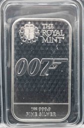 The Royal Mint 007 Diamonds Are Forever 1oz Silver Bar