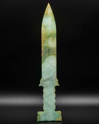 Old Chinese Green Jade Carved Sword