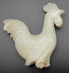 Old Chinese White Jade Carved Rooster Figure