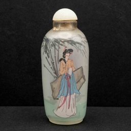 Old Chinese Hand Reverse Painted Glass Snuff Bottle