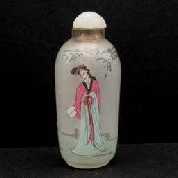 Old Chinese Hand Reverse Painted Glass Snuff Bottle