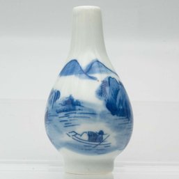 Old Chinese Blue And White Porcelain Snuff Bottle