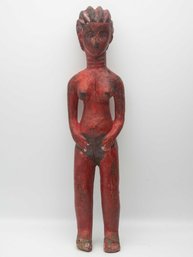 Old West African Wood Red Female Figure