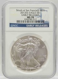 2013S American Silver Eagle Coin NGC MS70