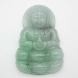 Vintage Chinese Carved Jadeite Guanyin Pendant