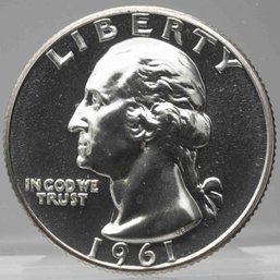 1961 Washington Silver Quarter Proof