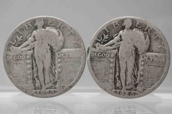 1926 Set Of 2 Standing Liberty Silver Quarter