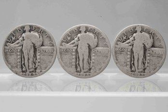 1927/28/29 Set Of 3 Standing Liberty Silver Quarter