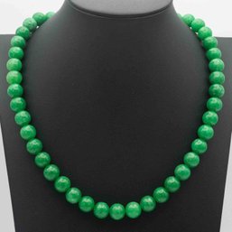 Chinese Green Jade Bead Necklace