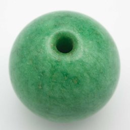 Old Chinese Large Green Jade Bead