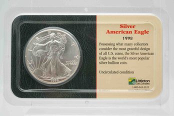 1998 American Silver Eagle 1oz Coin In Littleton Package